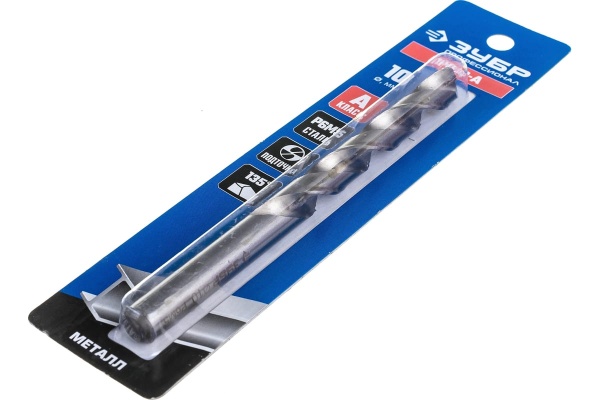 Сверло по металлу ЗУБР Проф-А 10х133 мм, сталь Р6М5 29625-10