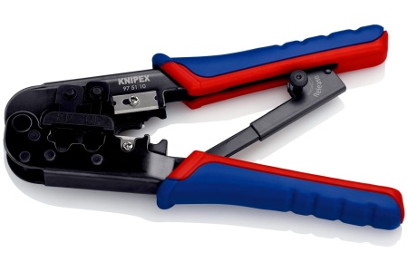Пресс-клещи для штекеров KNIPEX RJ (Western), 2 гнезда, RJ 11/12, RJ 45, 190 мм, KN-975110SB