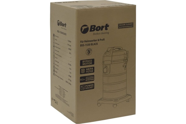 Пылесос для сухой и влажной уборки BORT BSS-1530 BLACK 93412628