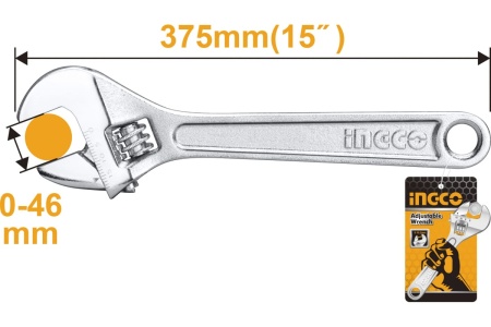 Разводной ключ INGCO 375 мм HADW131152