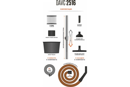 Строительный пылесос Daewoo DAVC 2516S