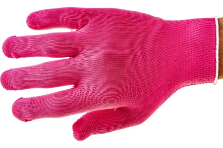 Перчатки Россия нейлон, ПВХ точка, 13 класс, цвет розовая фуксия, L 67826