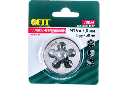 Плашка FIT IT метрическая, легированная сталь, 16x2,0 мм 70834