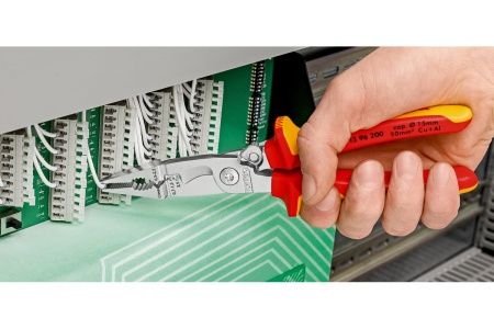 Электромонтажные клещи Knipex VDE, 6-в-1, зачистка: 0.75 - 1.5 + 2.5 мм, L-200 мм, KN-1396200SB