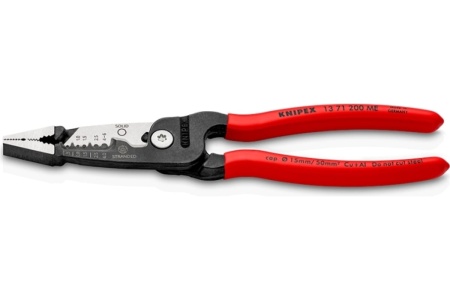 Инструмент для зачистки гармонизированных европейских кабелей KNIPEX из закаленной стали, фосфатированный, обливные ручки KN-1371200ME Инструмент для зачистки гармонизированных европейских кабелей KNIPEX из закаленной стали, фосфатированный, обливные ручки KN-1371200ME