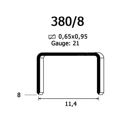 Скоба обивочная 380/08 мм (216/21,6)