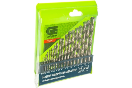 Набор сверл по металлу (1-10 мм; 19 шт.) СИБРТЕХ 723887