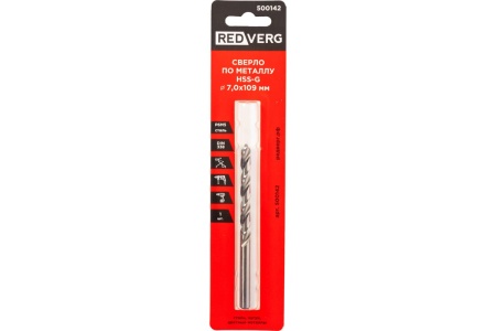 Сверло по металлу HSS-G 7 мм REDVERG 6680961