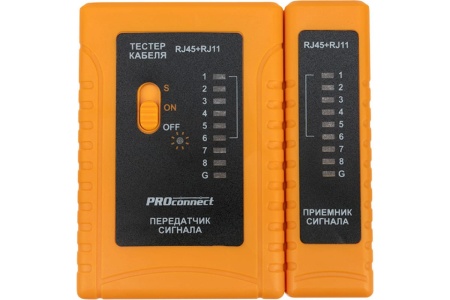 Тестер кабеля PROCONNECT RJ-45+RJ-11+RJ-12 468 12-1006-4