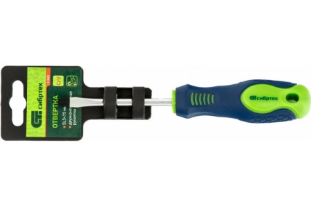 Отвертка СИБРТЕХ SL5, 0x75 мм, CrV, 2-х компонентная рукоятка 11865