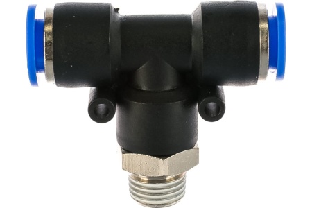 Фитинг Т-образный с наружной резьбой (10 мм; 1/4") для пластиковых трубок ROCKFORCE RF-SPB10-02