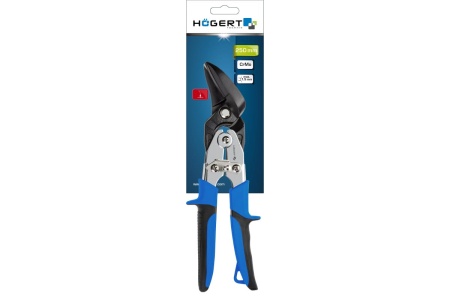 Ножницы по металлу HOEGERT TECHNIK 250 мм, изогнутые, левые HT3B504