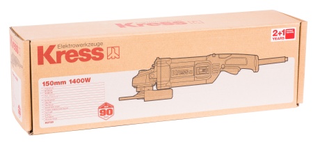 Углошлифовальная машина KRESS KU720, 1400Вт, 150мм, коробка