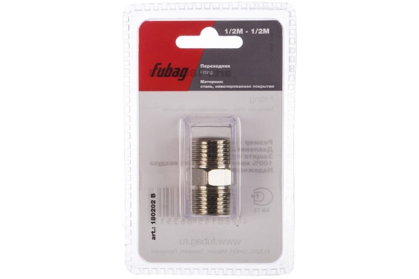 Переходник (1/2"M — 1/2"М; блистер) FUBAG 180202 B